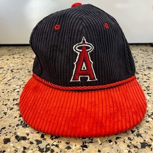 Retro Los Angeles Angels Corduroy Braid Farmer John Snapback Cap Hat Anaheim New